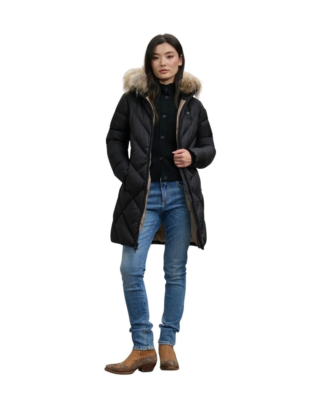 Blauer Plumífero largo Althea Negro