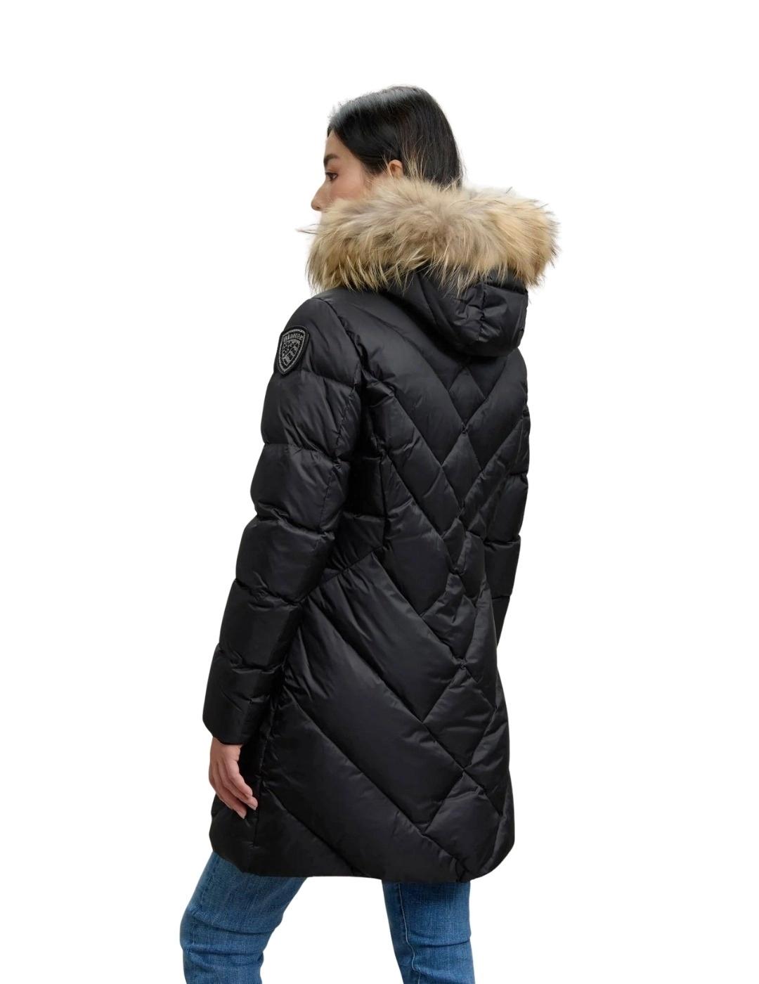 Blauer Plumífero largo Althea Negro