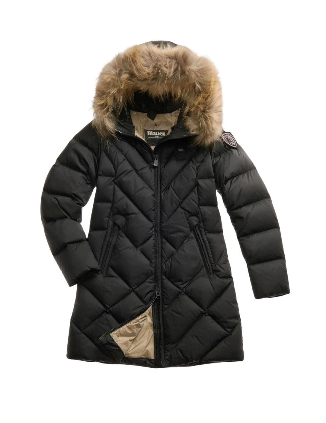 Blauer Plumífero largo Althea Negro