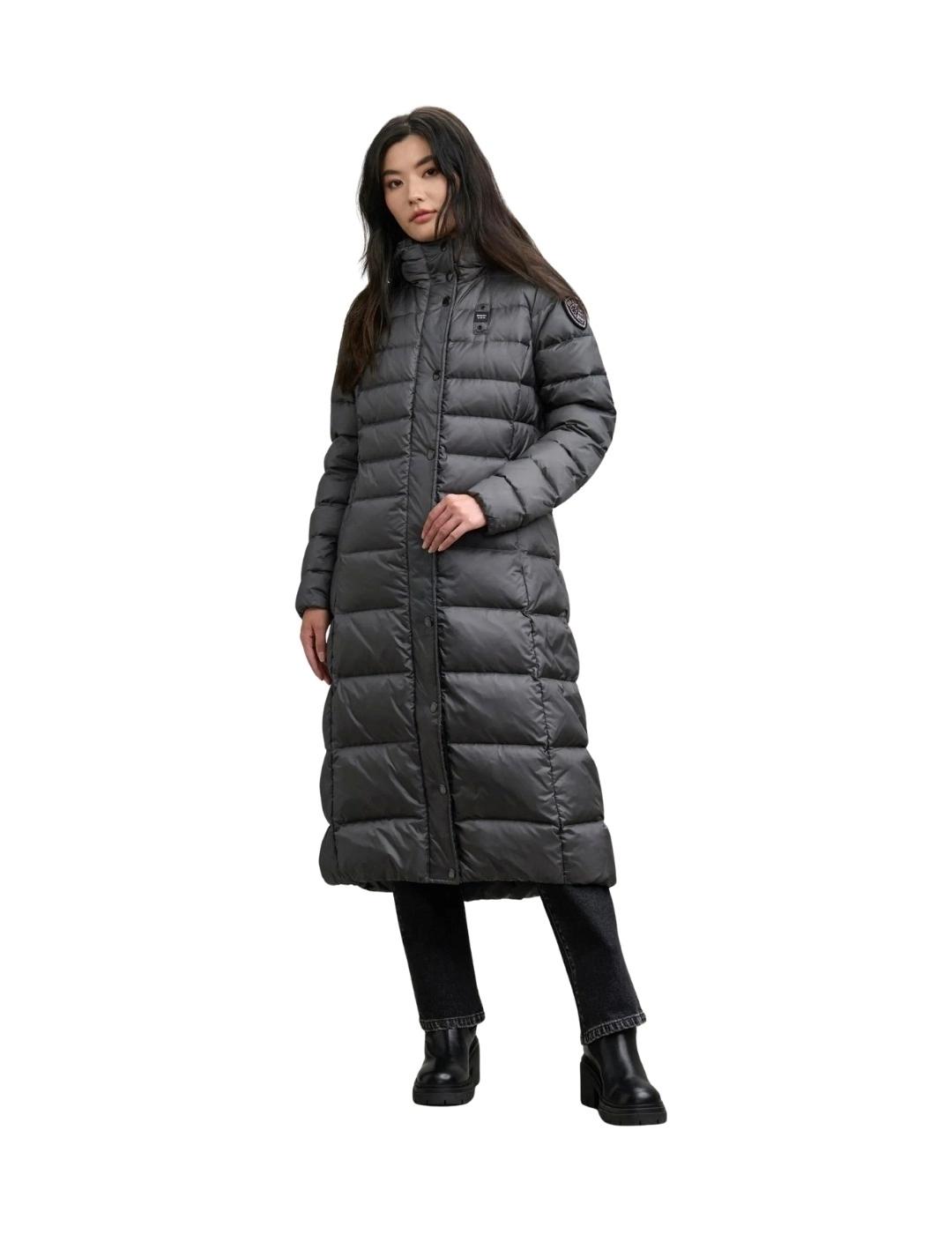 Blauer Plumífero largo entallado Anita Gris