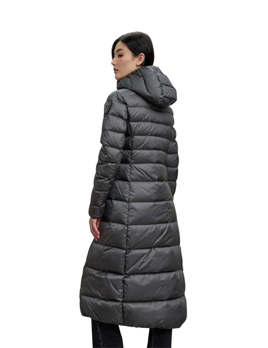 Blauer Plumífero largo entallado Anita Gris