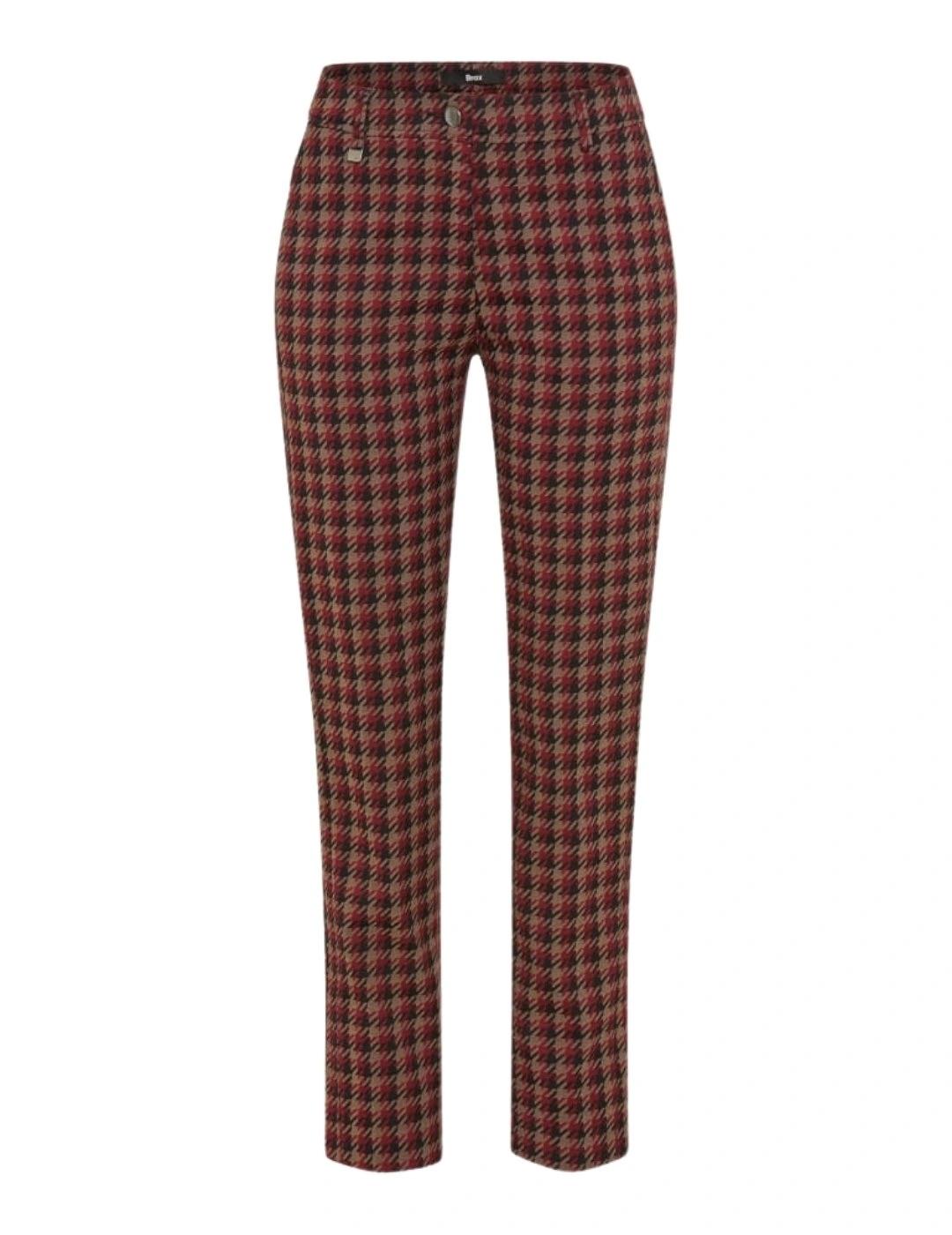 Brax Pantalón Maron Granate de cuadros