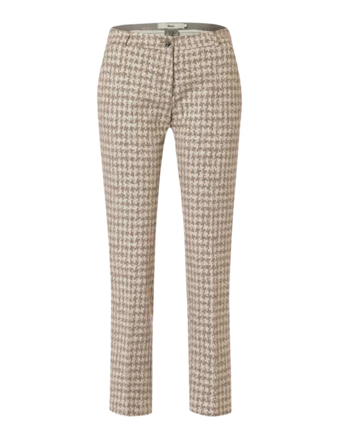 Brax Pantalón Maron Beige estampado