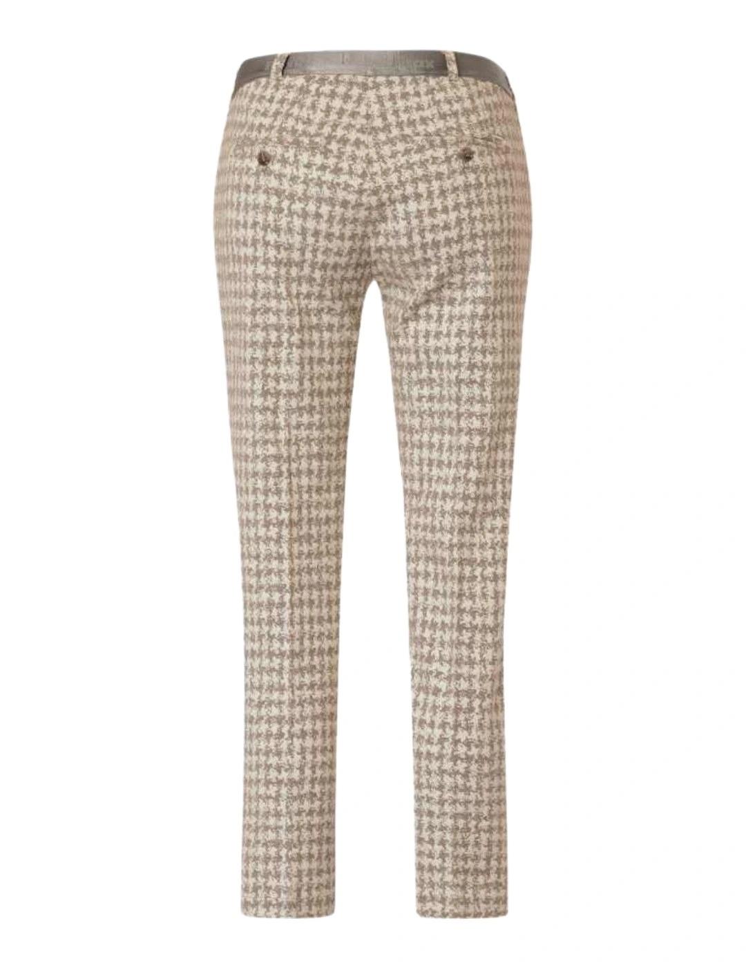 Brax Pantalón Maron Beige estampado