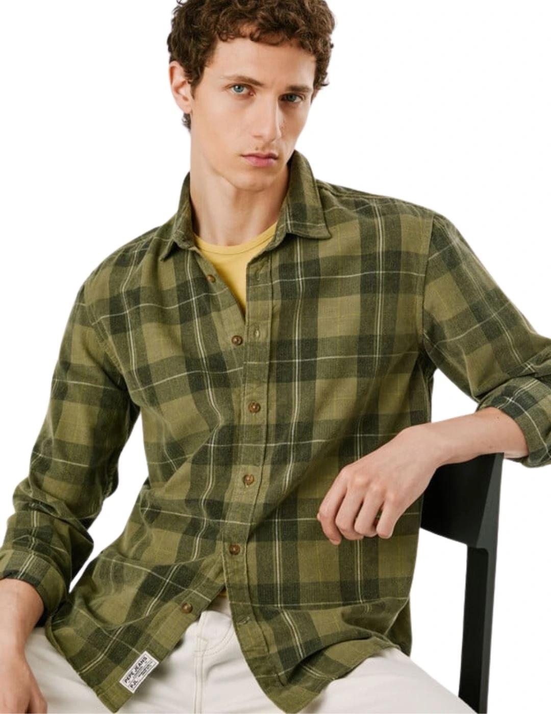 Pepe Jeans Camisa Caster Verde de cuadros