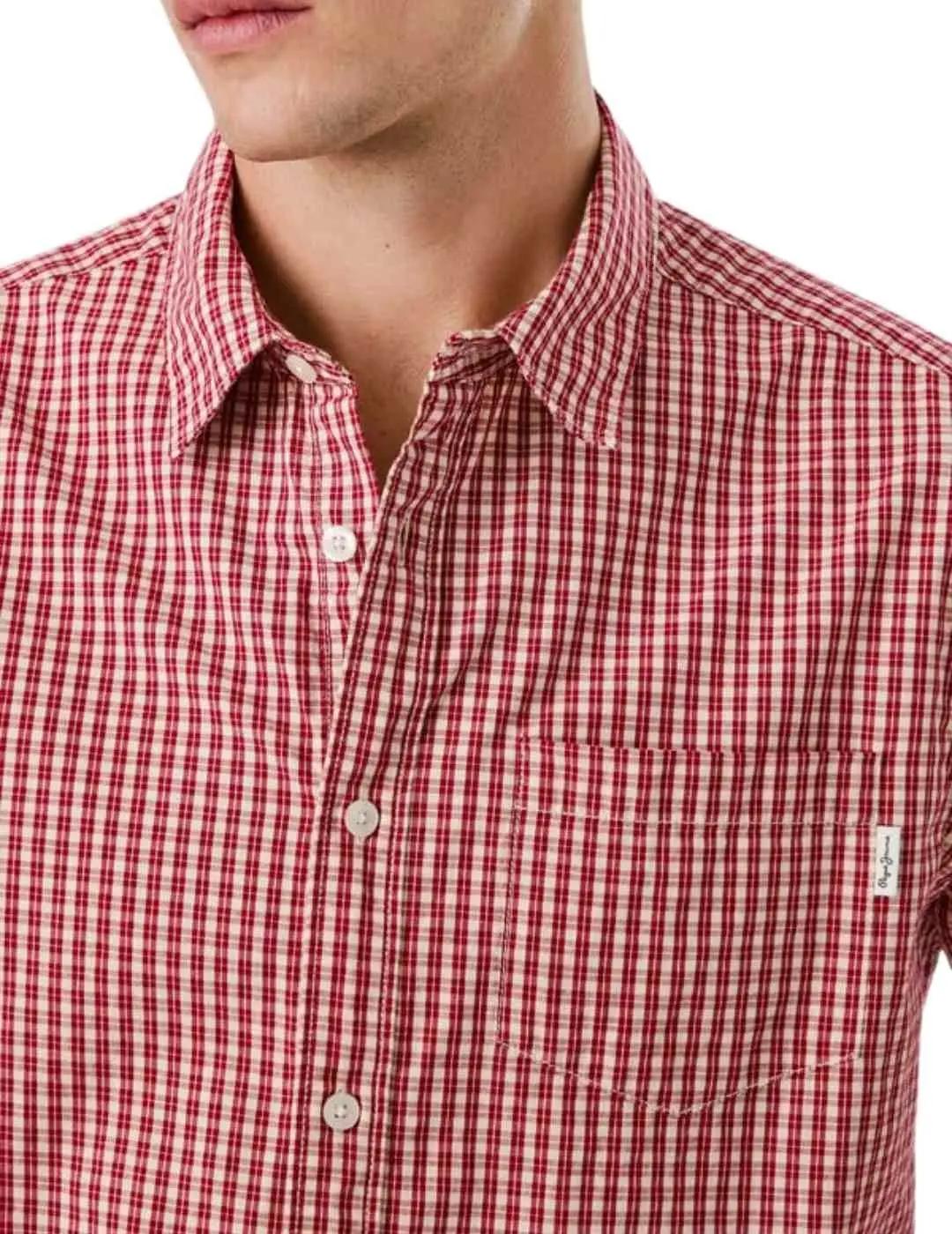 Pepe Jeans Camisa Colton Roja de cuadros