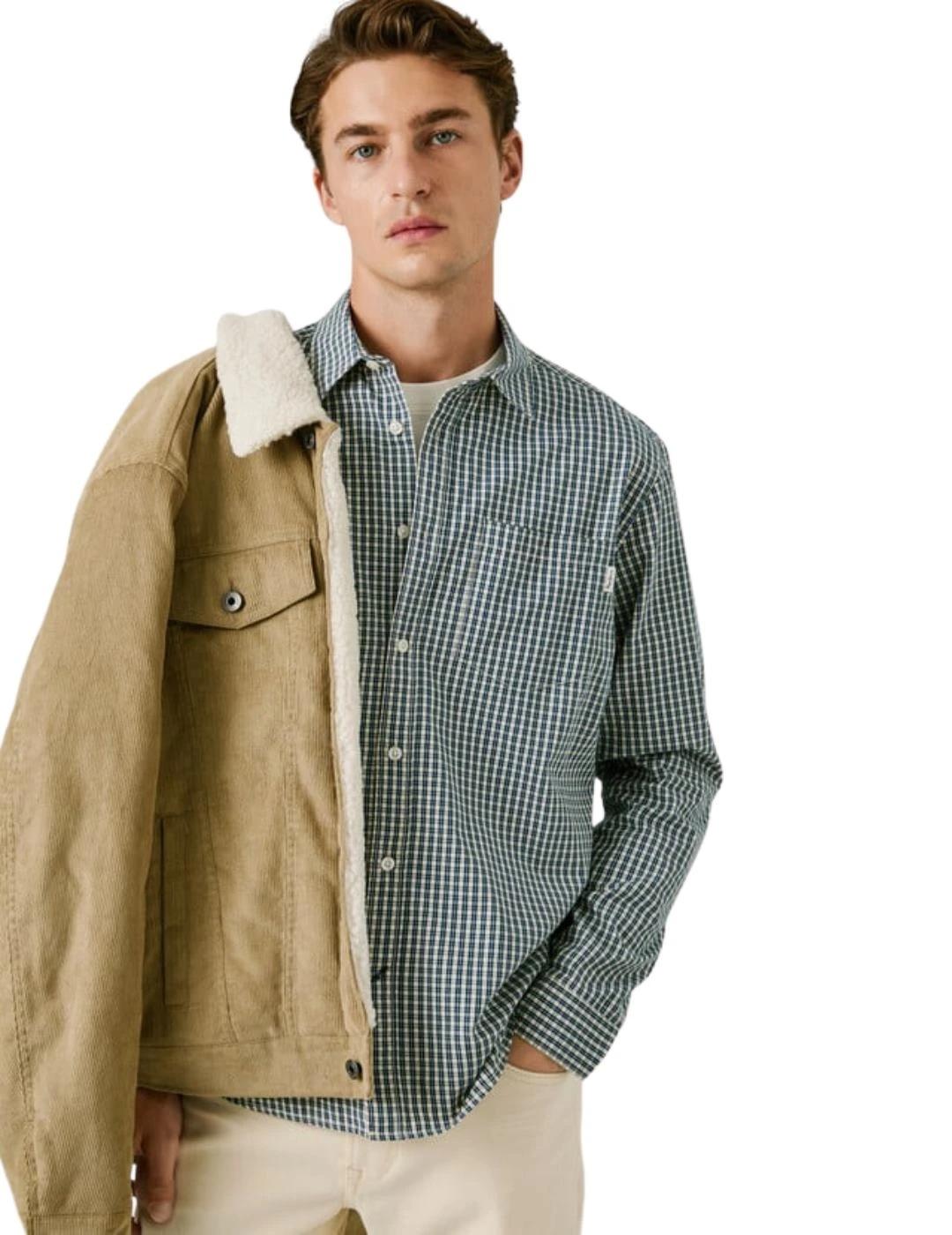 Pepe Jeans Camisa Colton Azul de cuadros