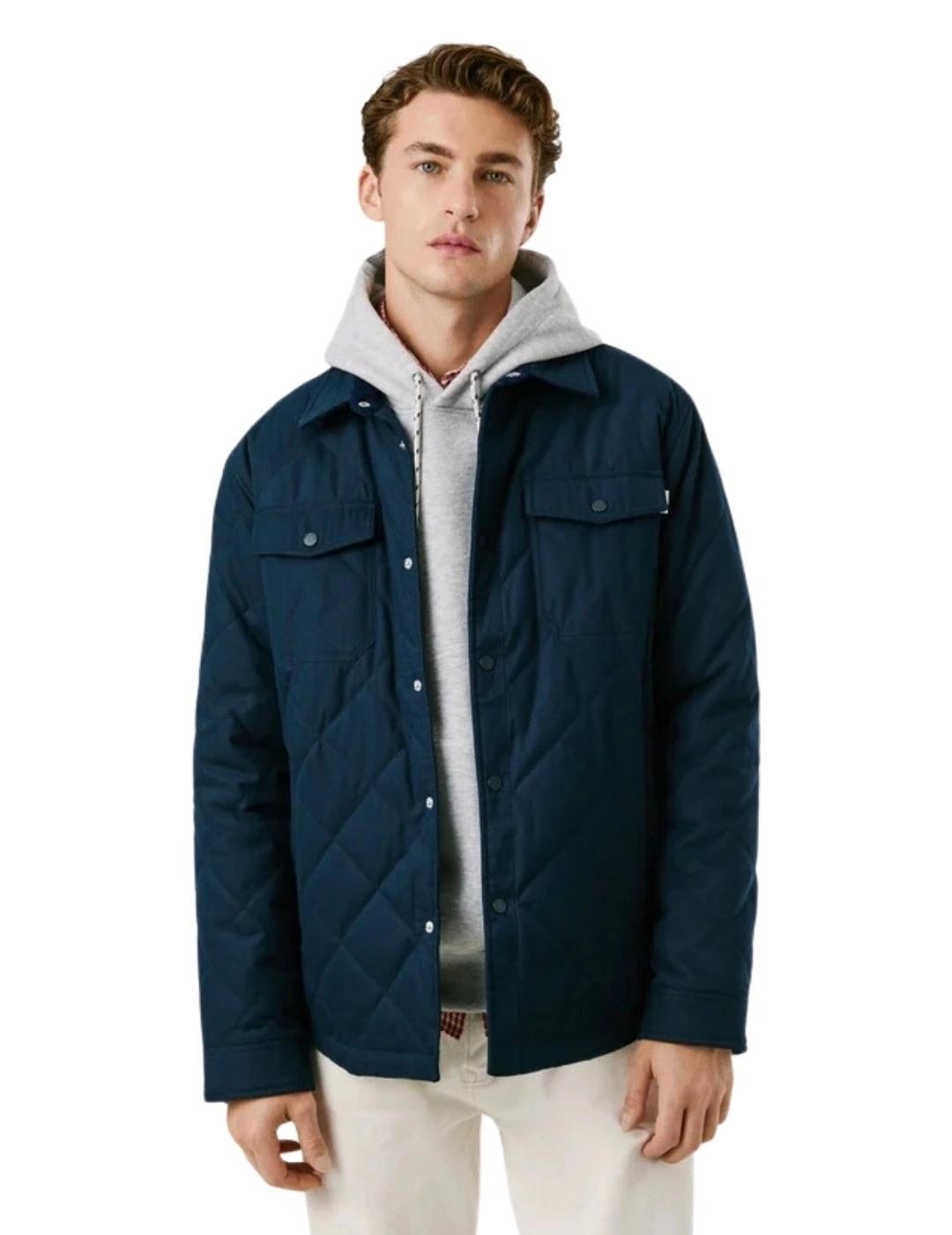 Pepe Jeans Abrigo Quilted Workshirt Azul marino