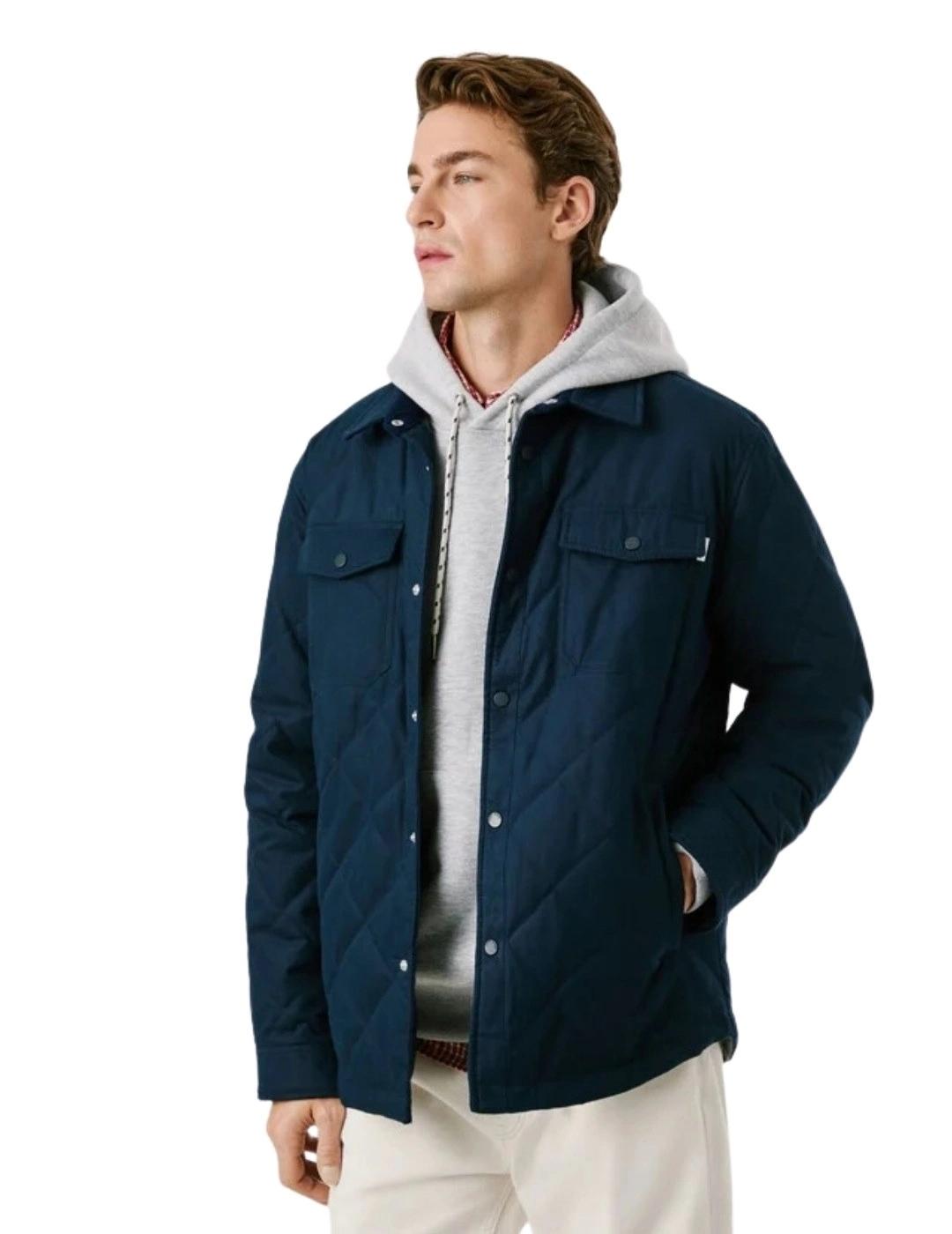 Pepe Jeans Abrigo Quilted Workshirt Azul marino