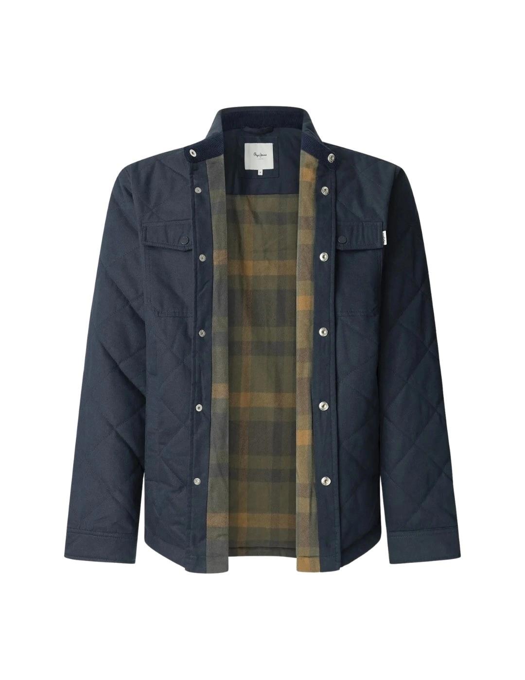 Pepe Jeans Abrigo Quilted Workshirt Azul marino