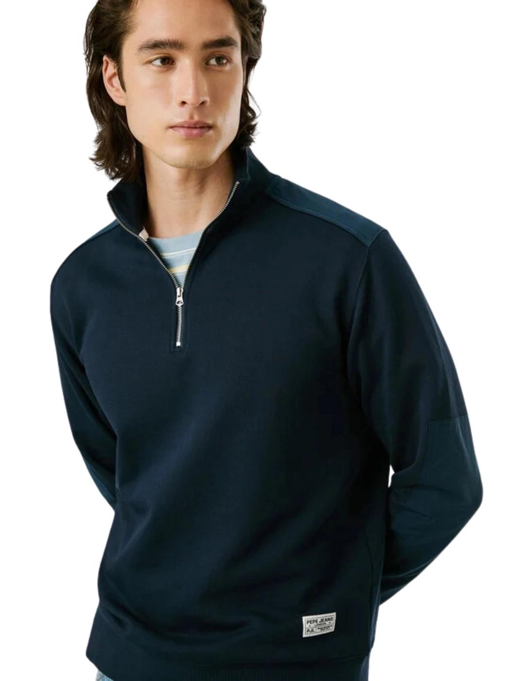 Pepe Jeans Sudadera cuello alto Azul marino