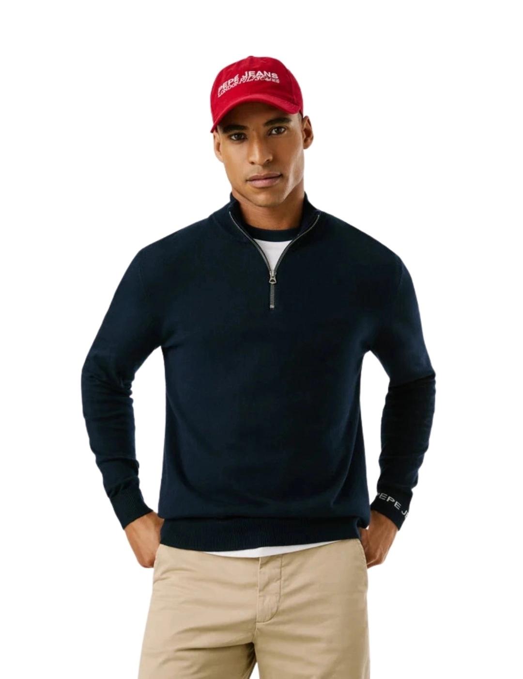 Pepe Jeans Jersey media cremallera Azul marino