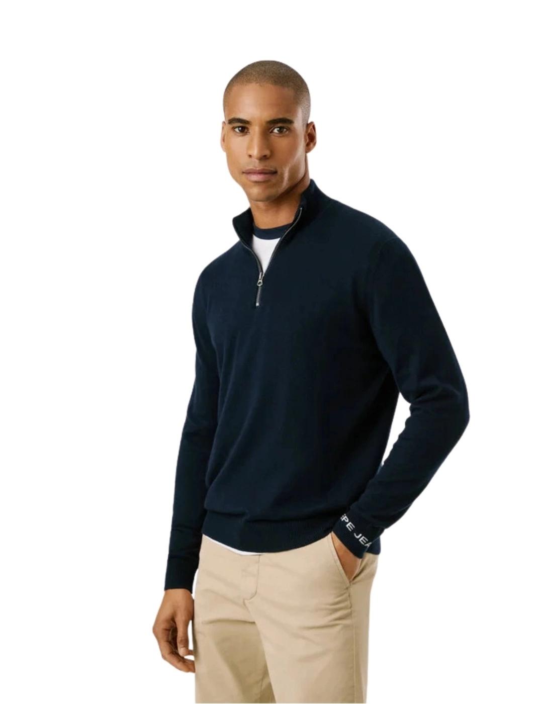 Pepe Jeans Jersey media cremallera Azul marino