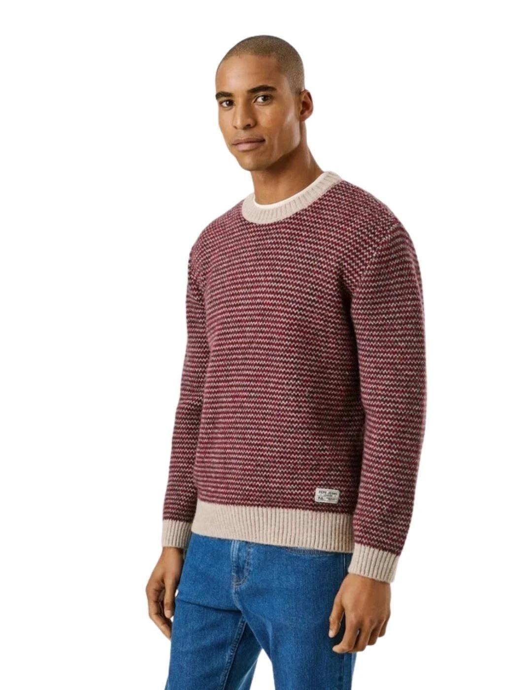 Pepe Jeans Jersey Pacey Rojo y beige
