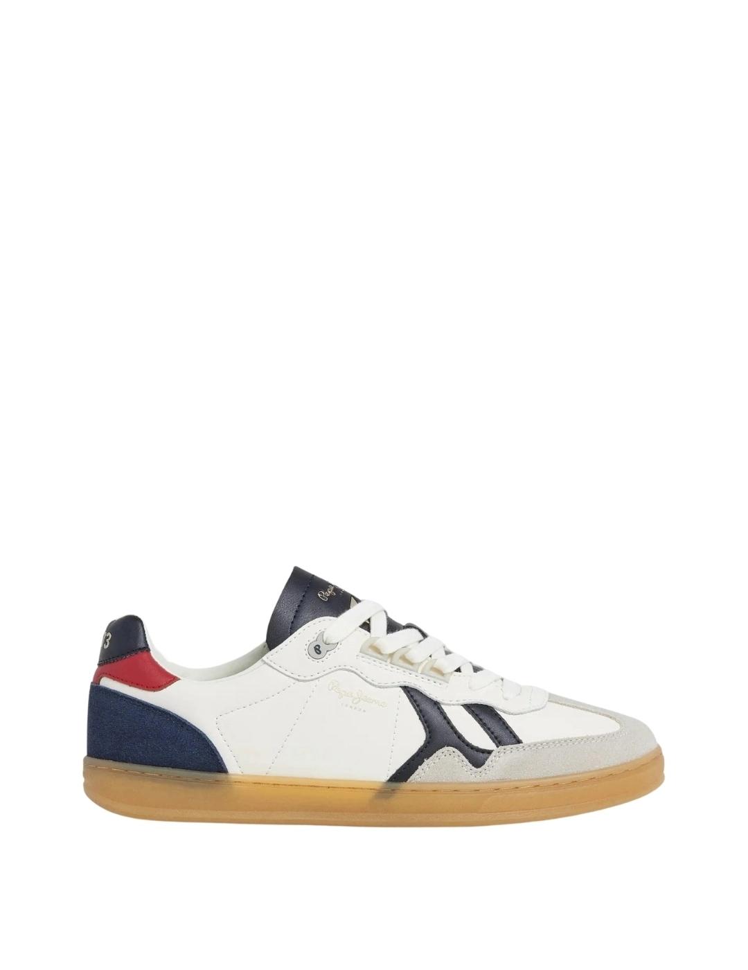 Pepe Jeans Zapatillas de piel con detalles en ante