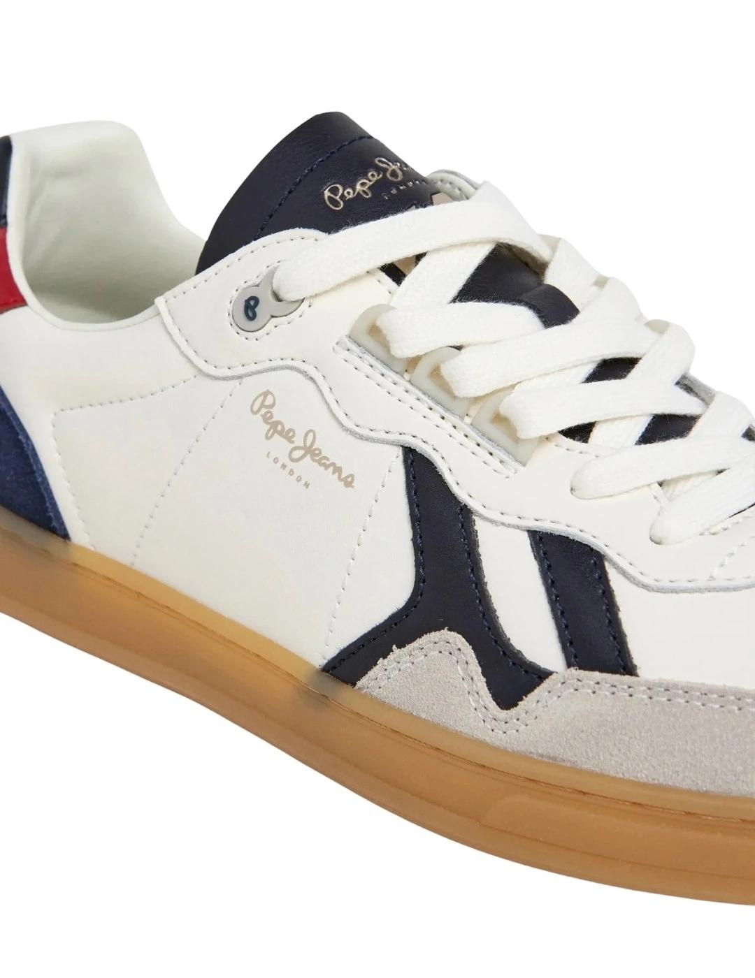 Pepe Jeans Zapatillas de piel con detalles en ante