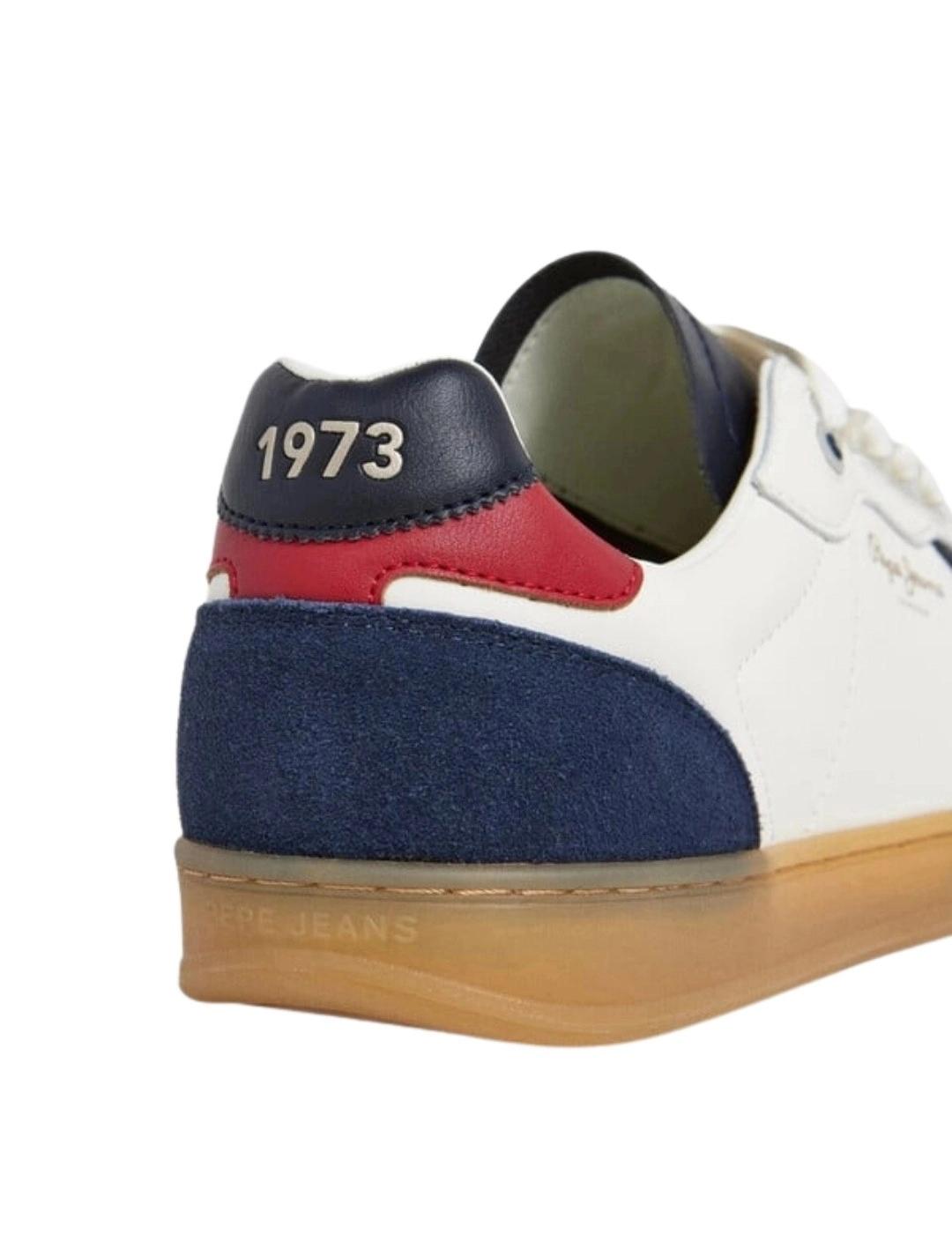 Pepe Jeans Zapatillas de piel con detalles en ante