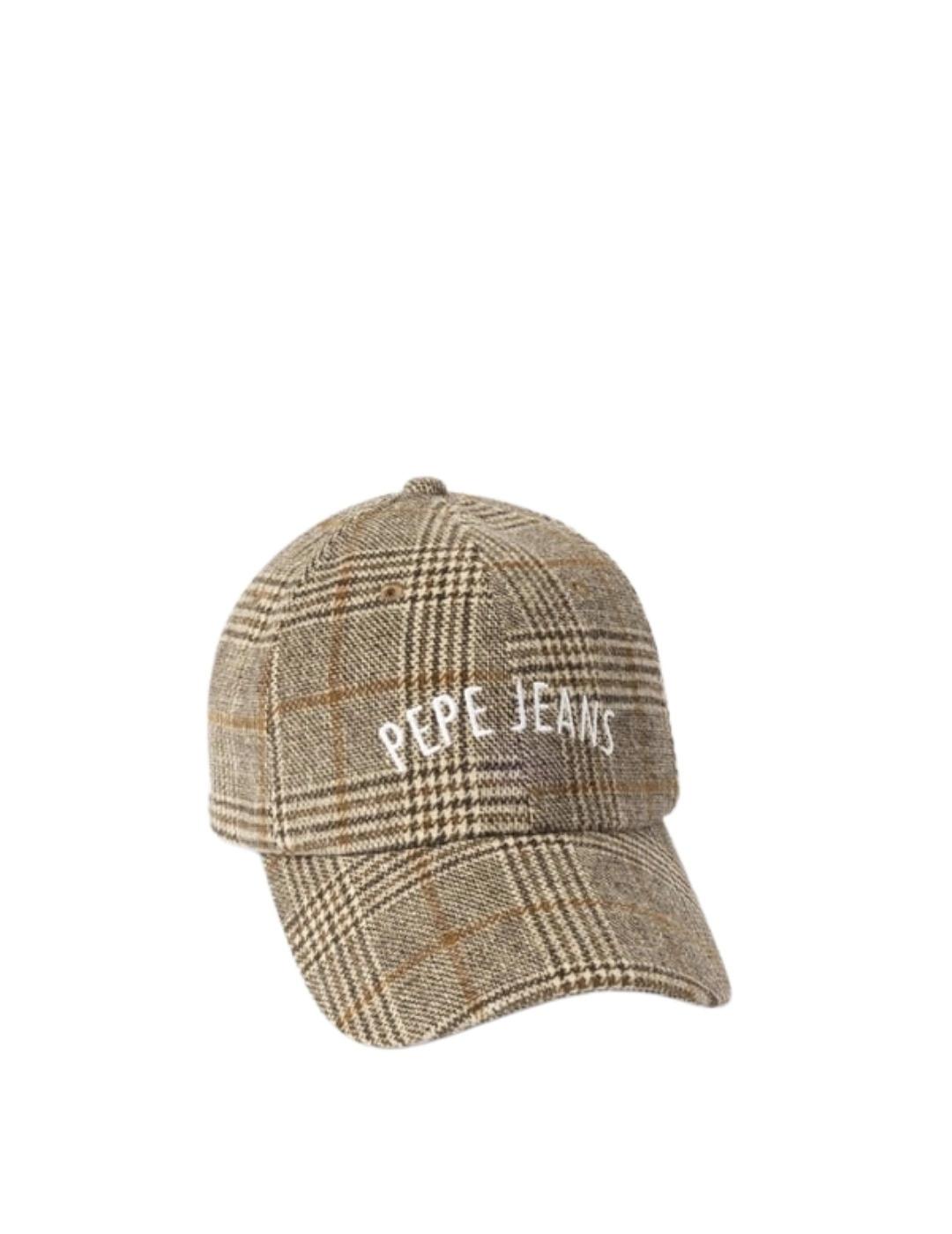 Pepe Jeans Gorra Fernand Beige de cuadros