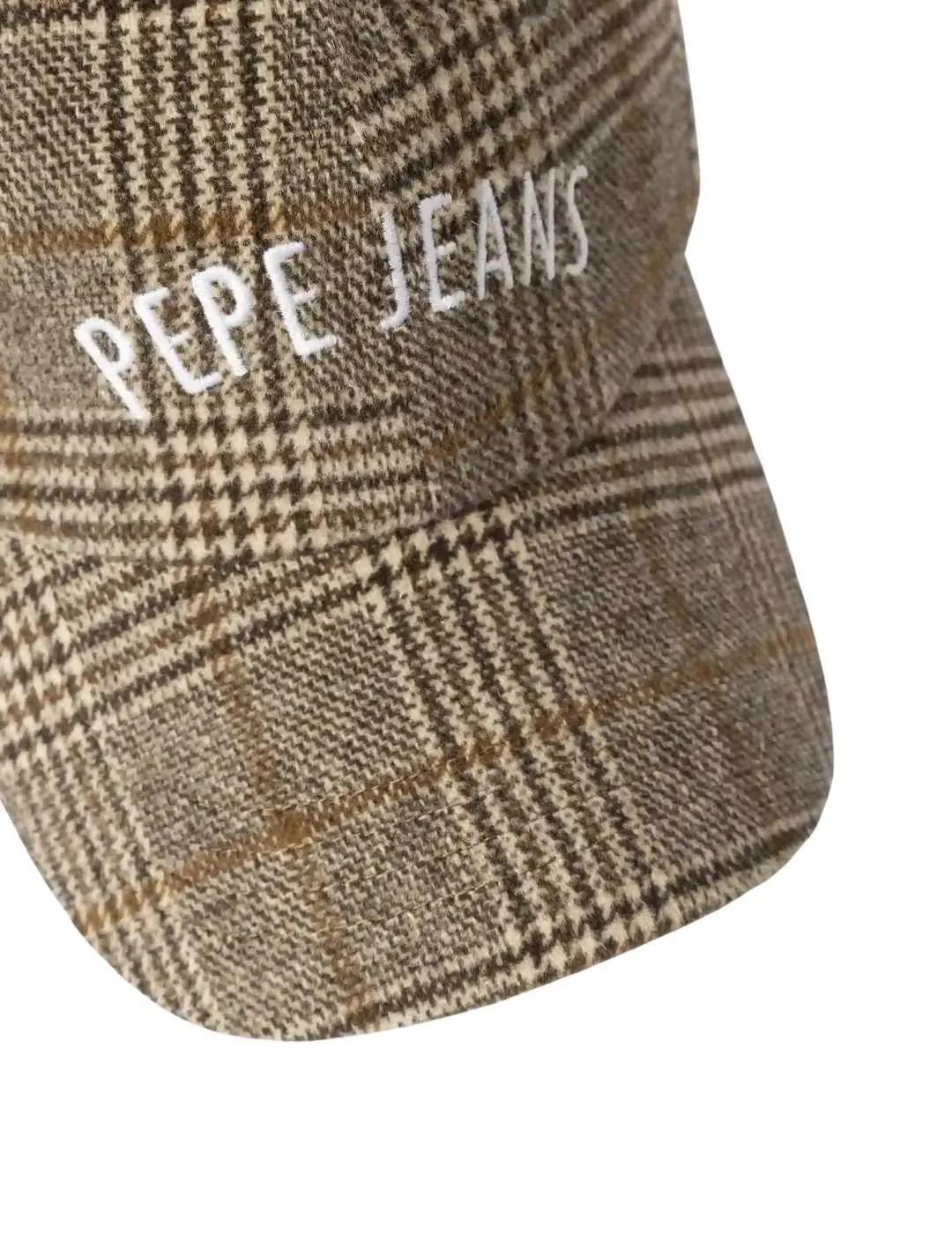 Pepe Jeans Gorra Fernand Beige de cuadros