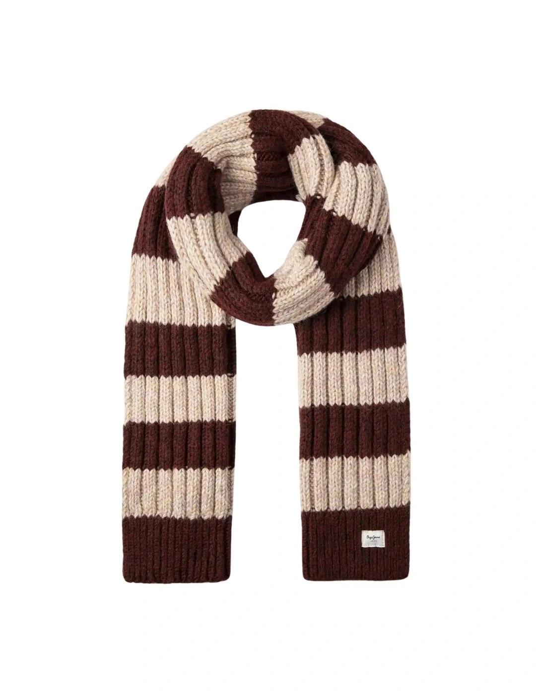 Pepe Jeans Bufanda Faustin Granate y beige