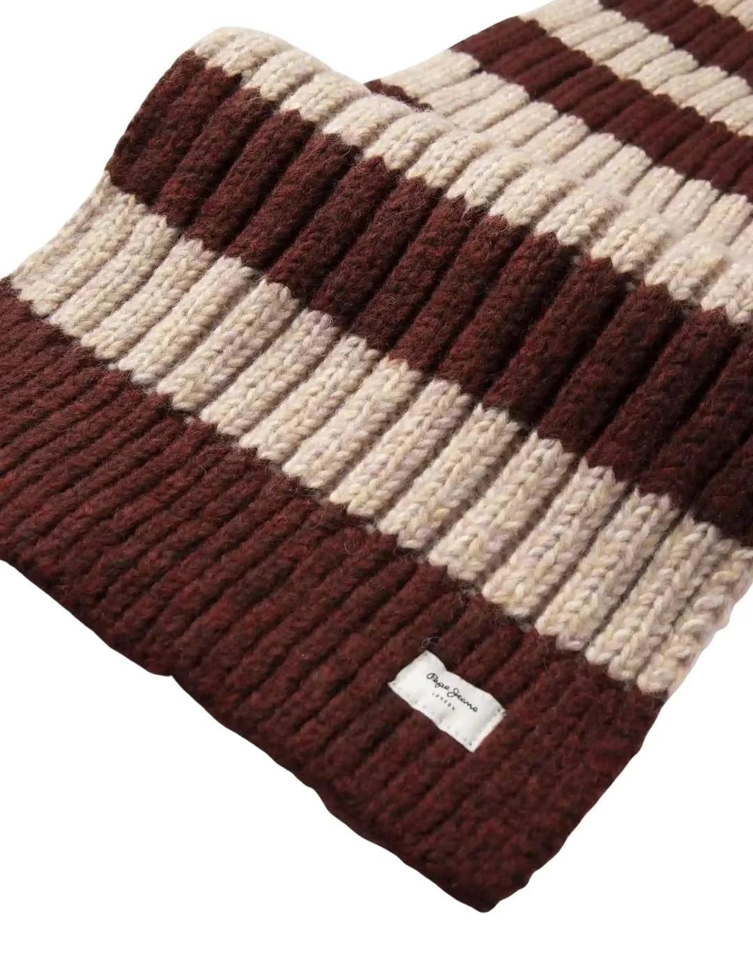 Pepe Jeans Bufanda Faustin Granate y beige