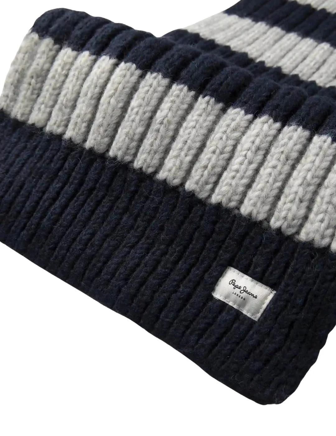 Pepe Jeans Bufanda Faustin Rayas azul marino gris