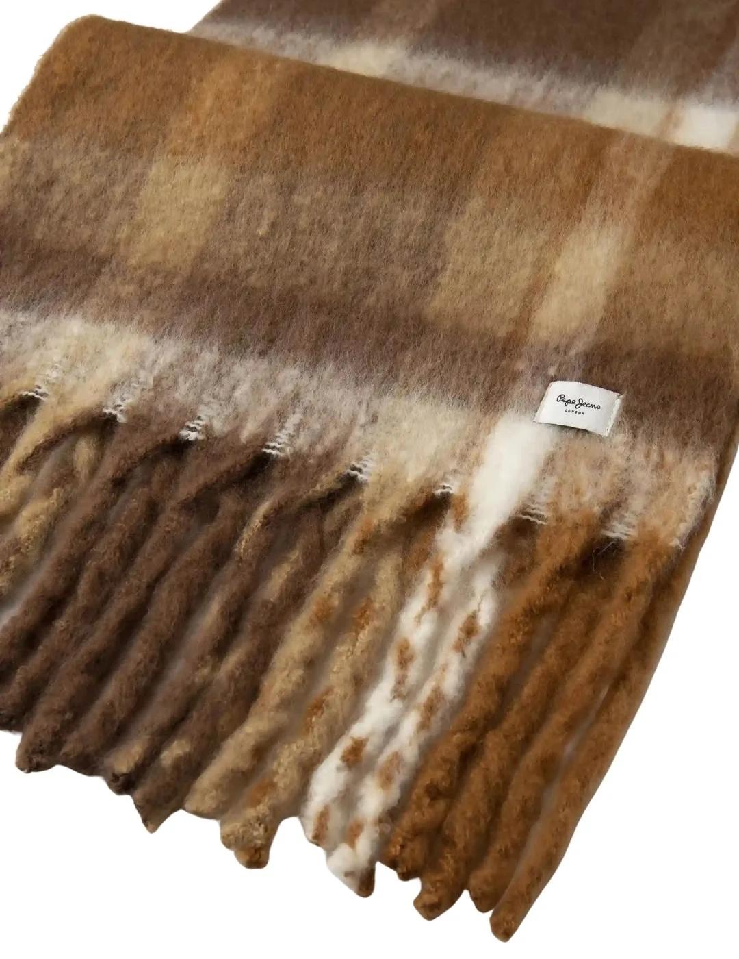 Pepe Jeans Bufanda Flavie Marrón cuadros