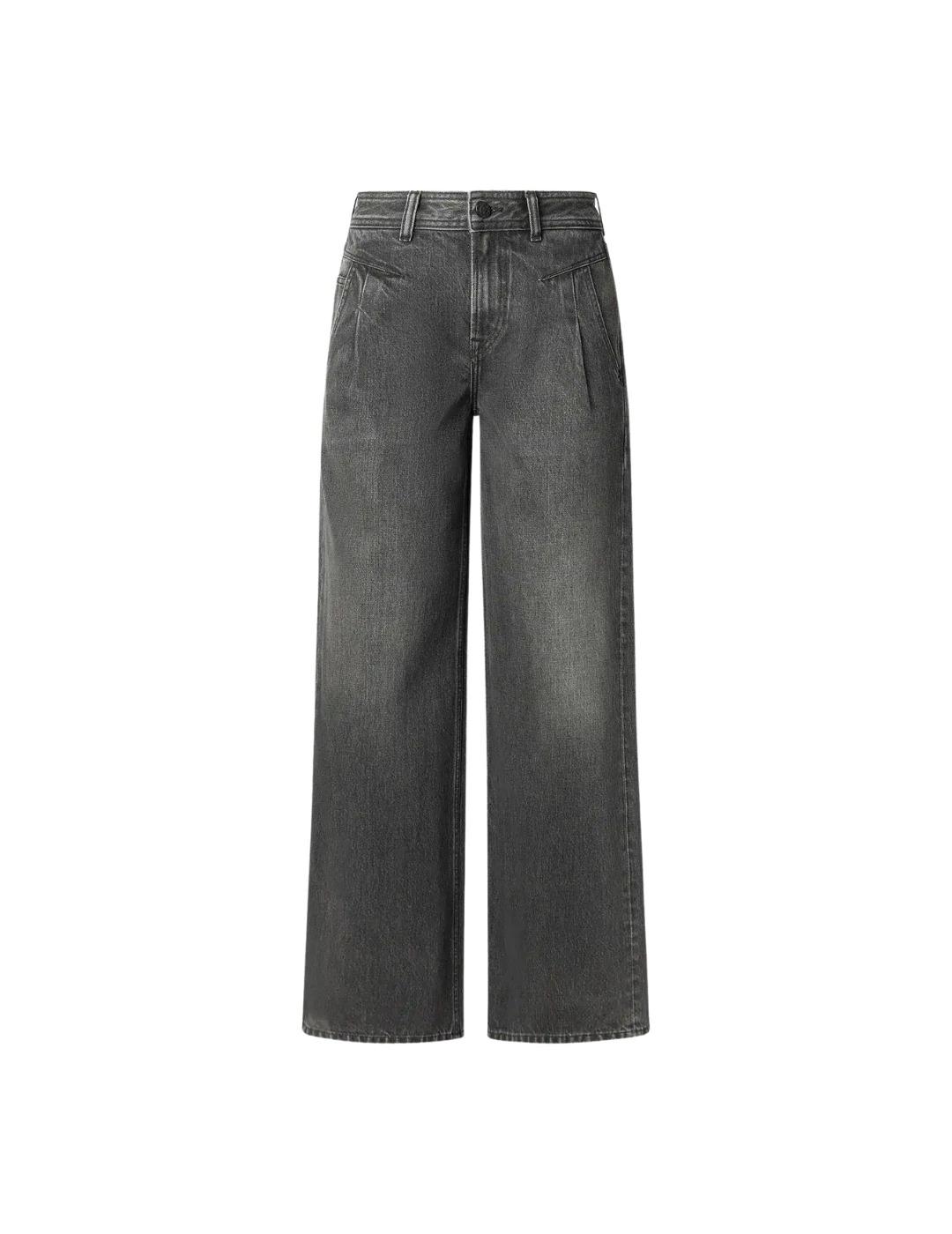 Pepe Jeans Pantalones Wide Leg Denim Gris