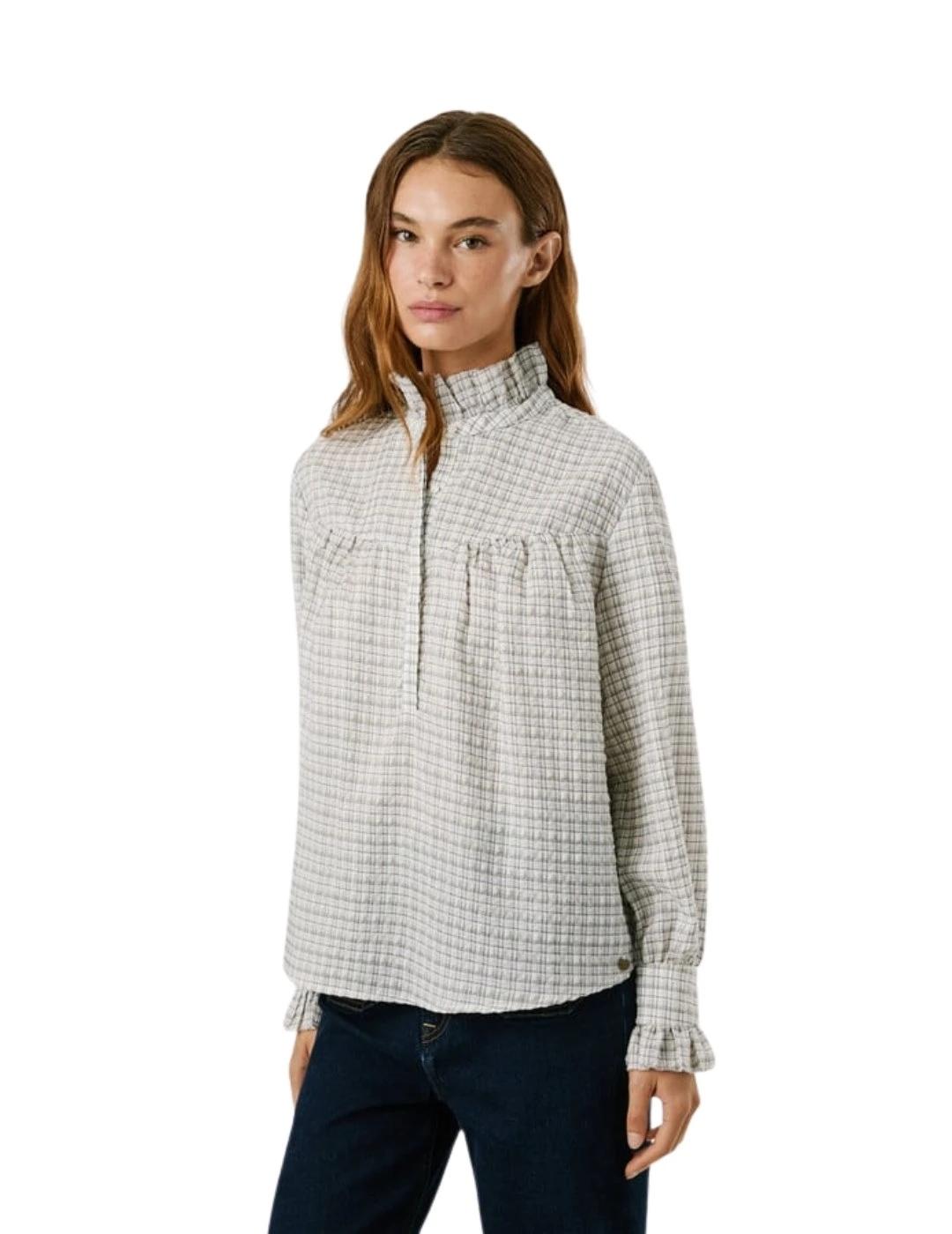 Pepe Jeans Camisa Marlena Blanca cuadros
