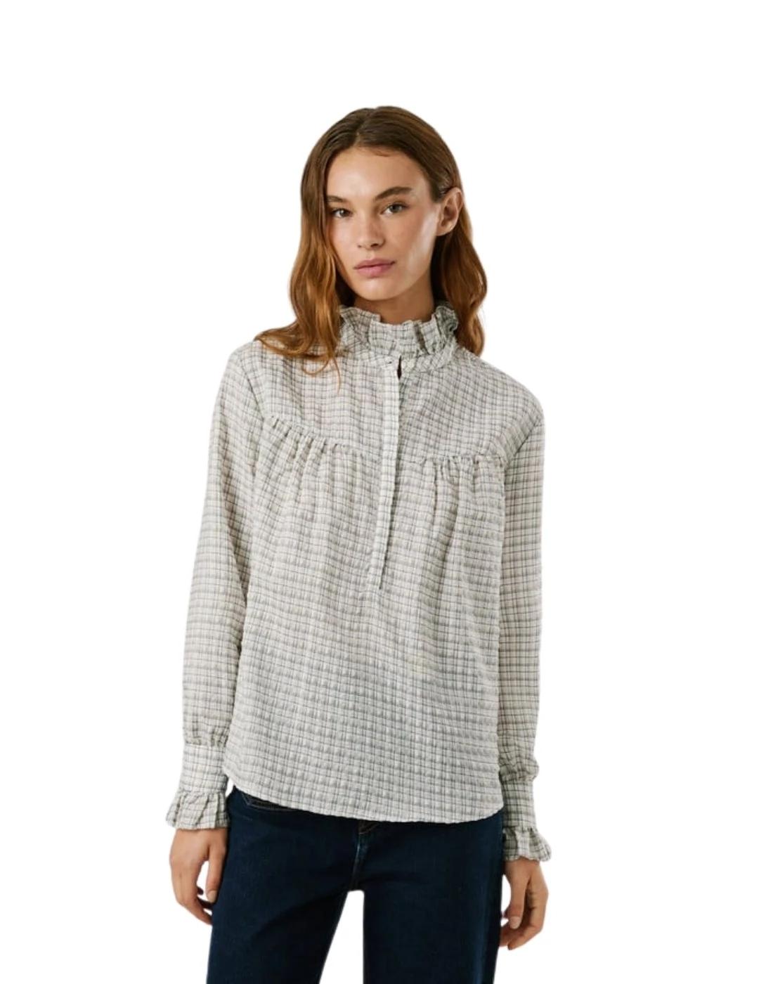 Pepe Jeans Camisa Marlena Blanca cuadros