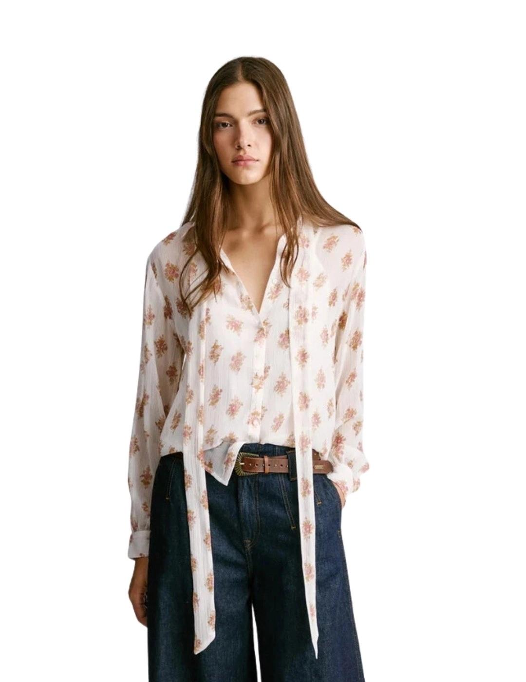 Pepe Jeans Camisa Nazareth Blanca estampada