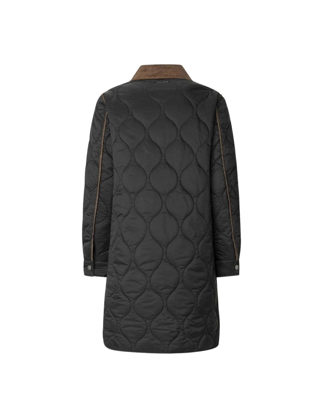 Pepe Jeans Abrigo Paola Long Negro y marrón