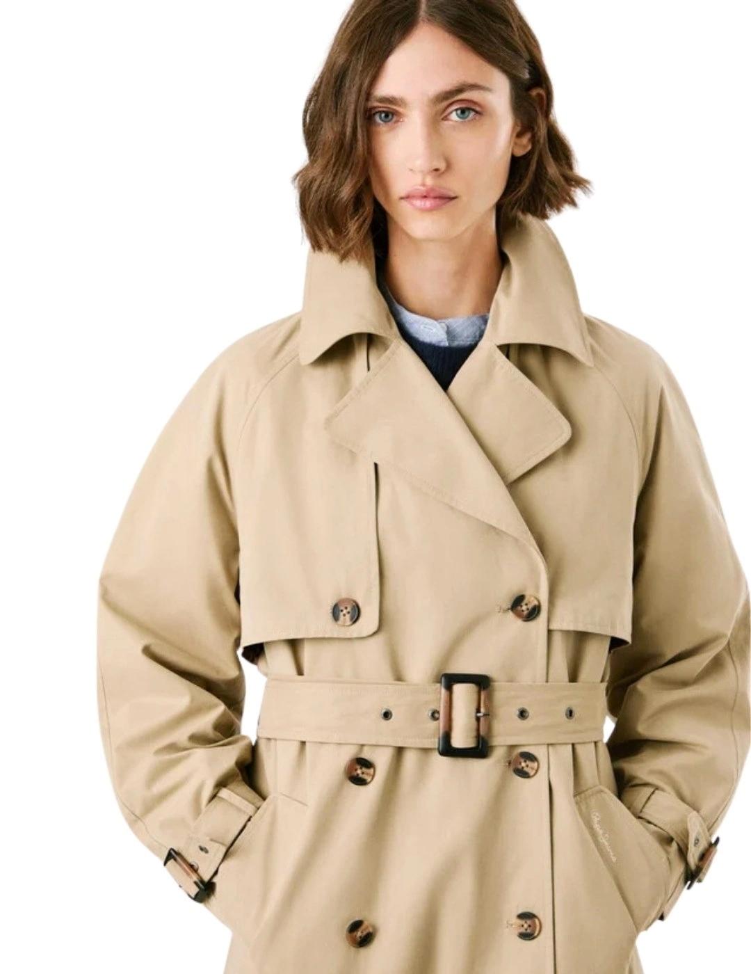 Pepe Jeans Gabardina Sofia Beige Impermeable