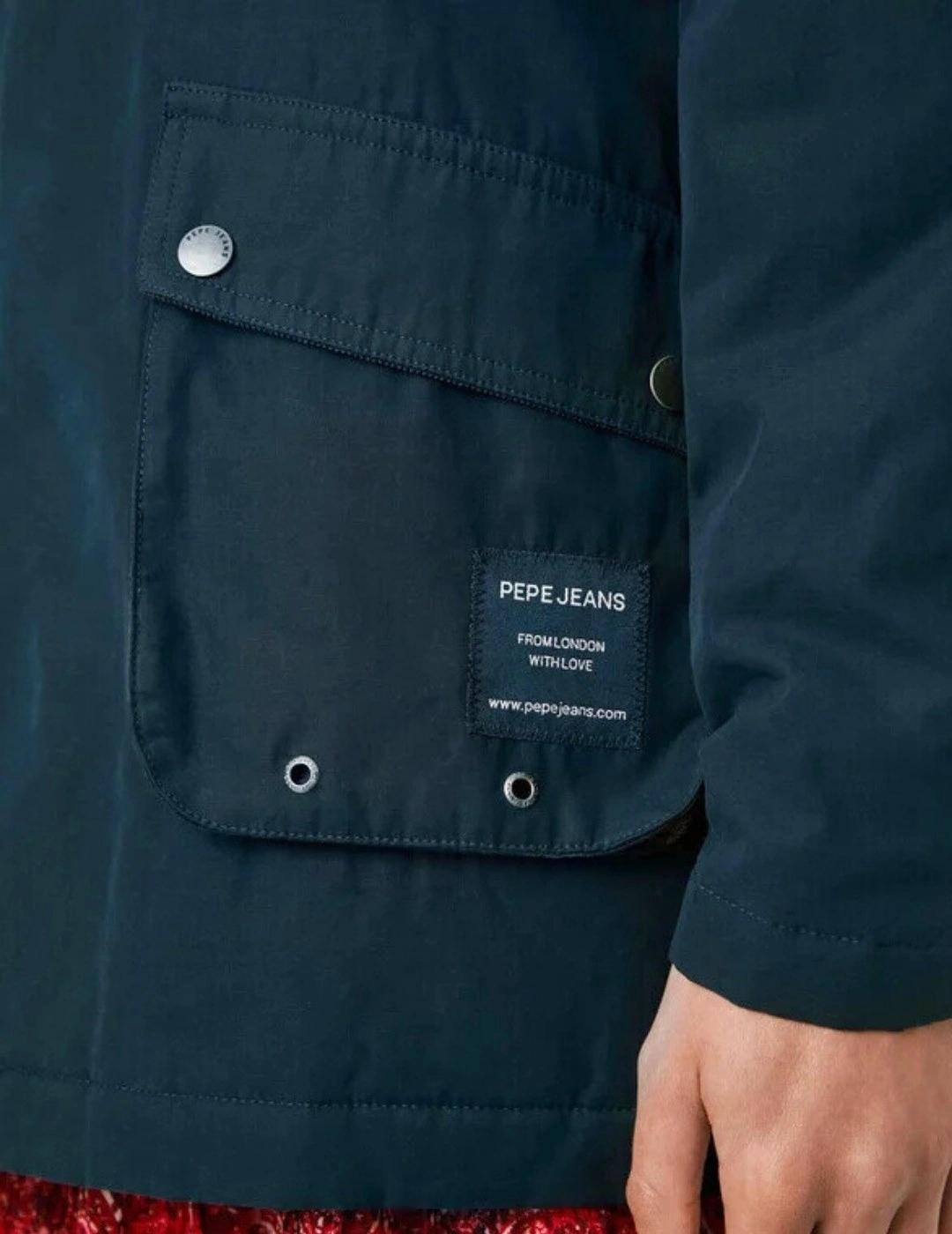 Pepe Jeans Abrigo Tess Azul marino Impermeable