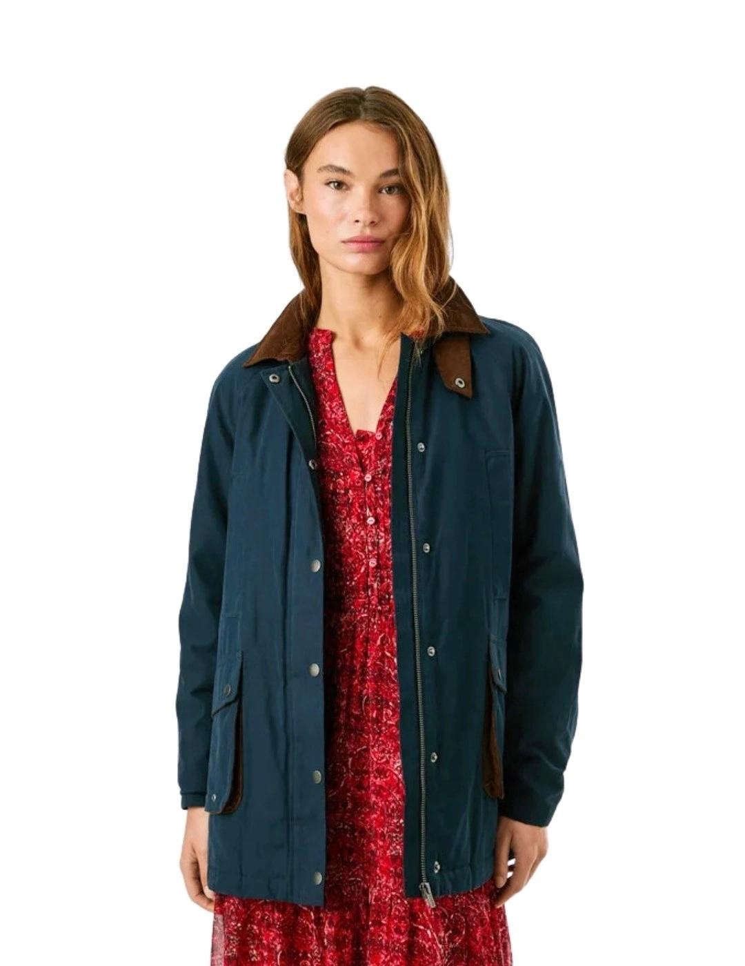 Pepe Jeans Abrigo Tess Azul marino Impermeable