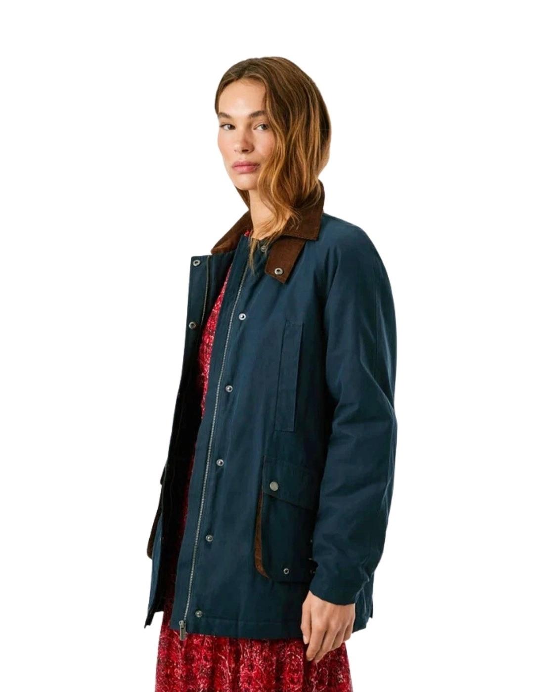 Pepe Jeans Abrigo Tess Azul marino Impermeable