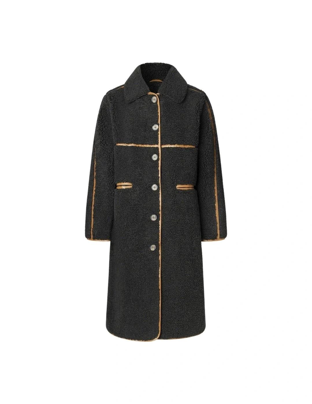 Pepe Jeans Abrigo de borreguito Negro largo