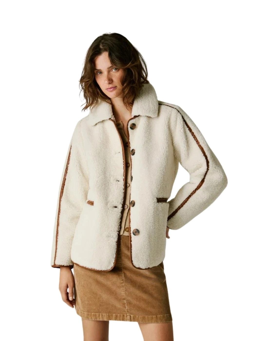 Pepe Jeans Abrigo de borreguito Blanco