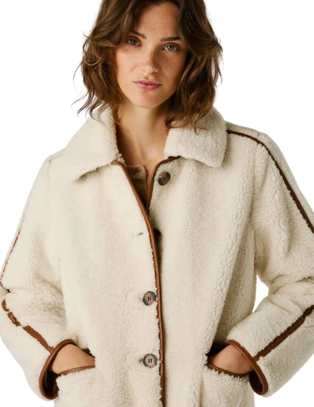 Pepe Jeans Abrigo de borreguito Blanco