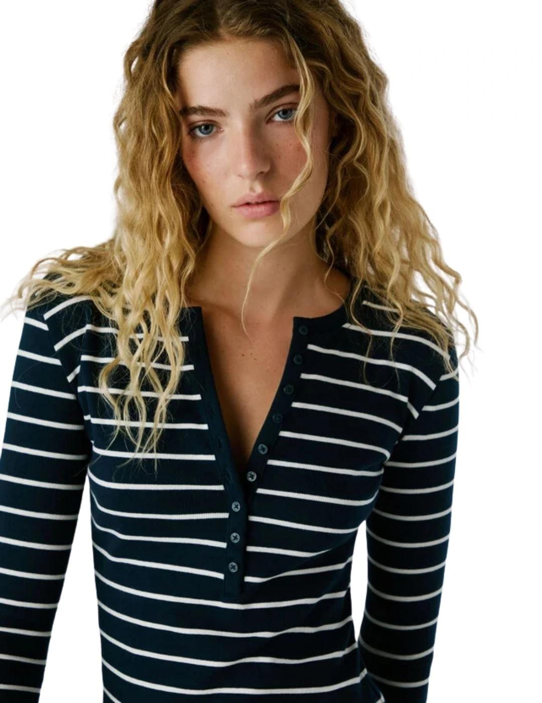 Pepe Jeans Camiseta Brana Azul marino de rayas