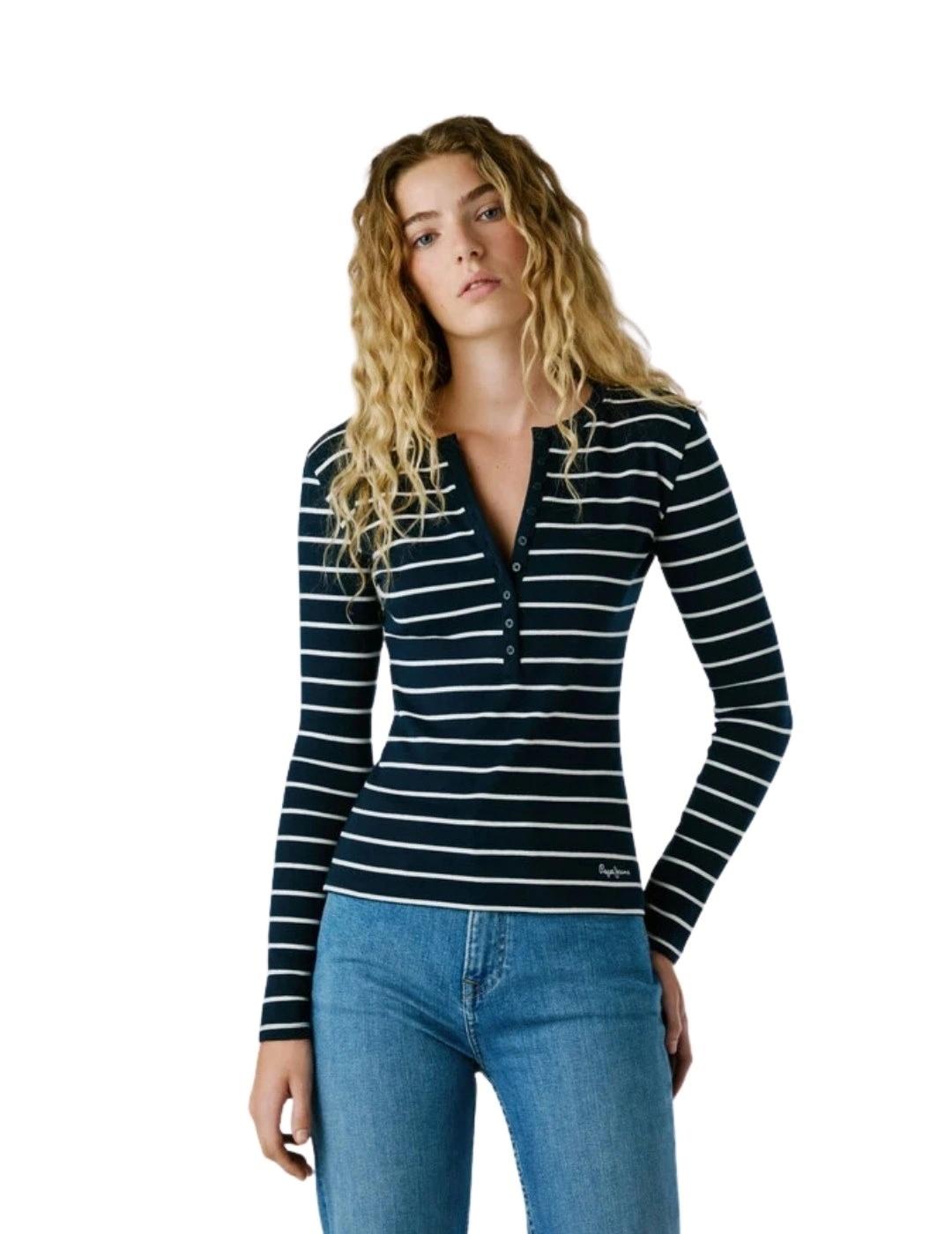 Pepe Jeans Camiseta Brana Azul marino de rayas