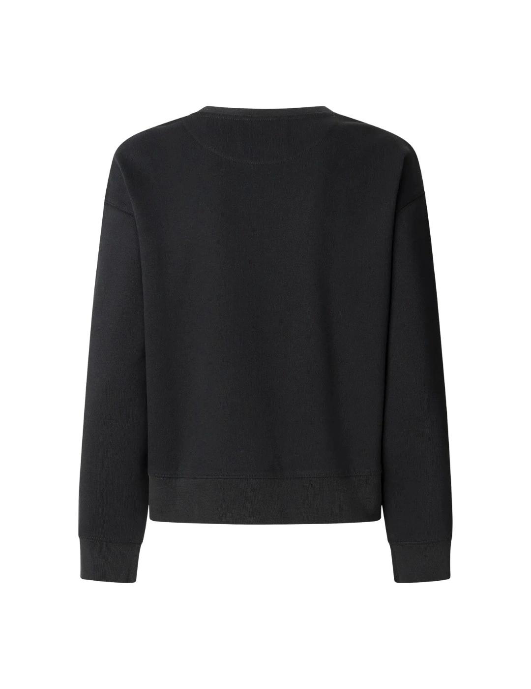 Pepe Jeans Sudadera Negra con detalles de brillo