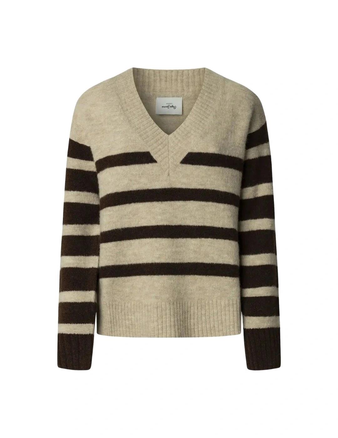 Pepe Jeans Jersey Cecil Rayas beige y negro