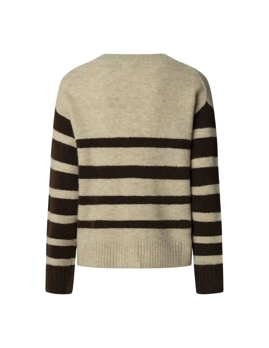 Pepe Jeans Jersey Cecil Rayas beige y negro