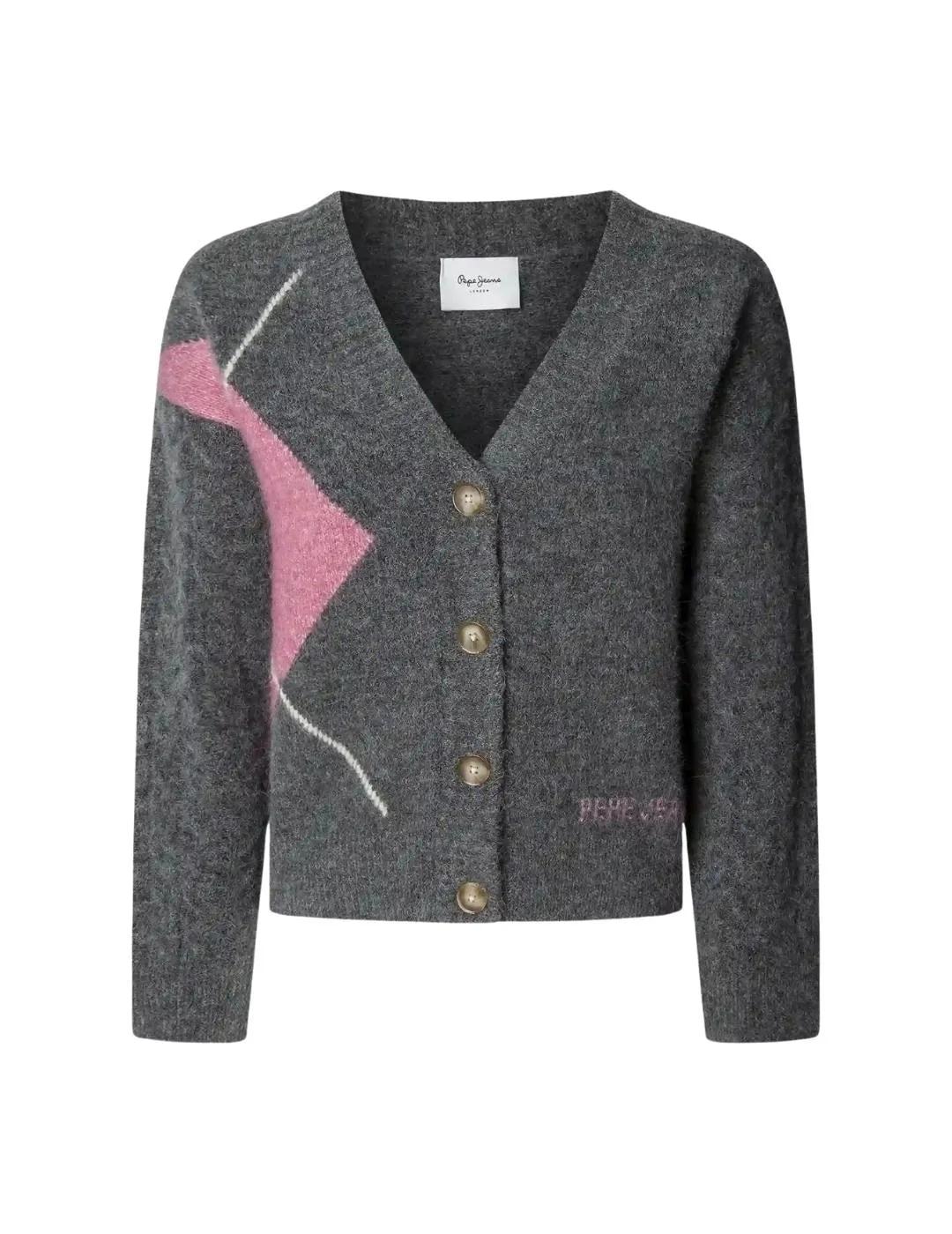 Pepe Jeans Cárdigan Cecily Gris oscuro