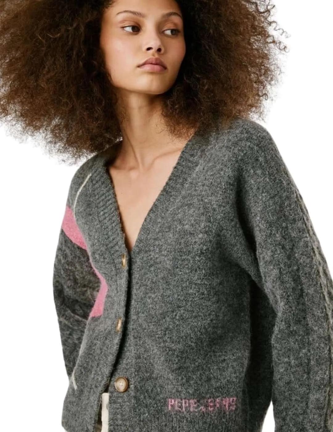 Pepe Jeans Cárdigan Cecily Gris oscuro