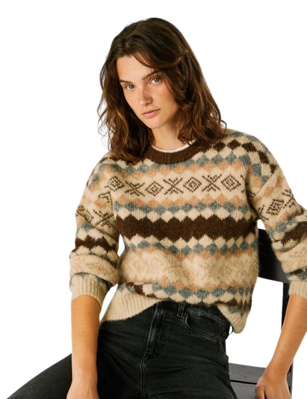 Pepe Jeans Jersey Celestine Beige estampado