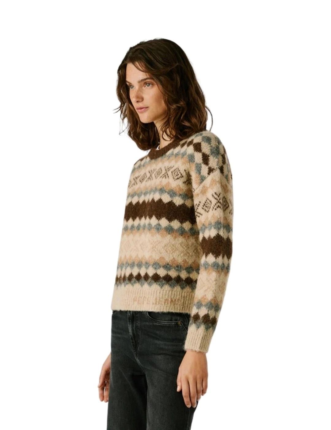 Pepe Jeans Jersey Celestine Beige estampado