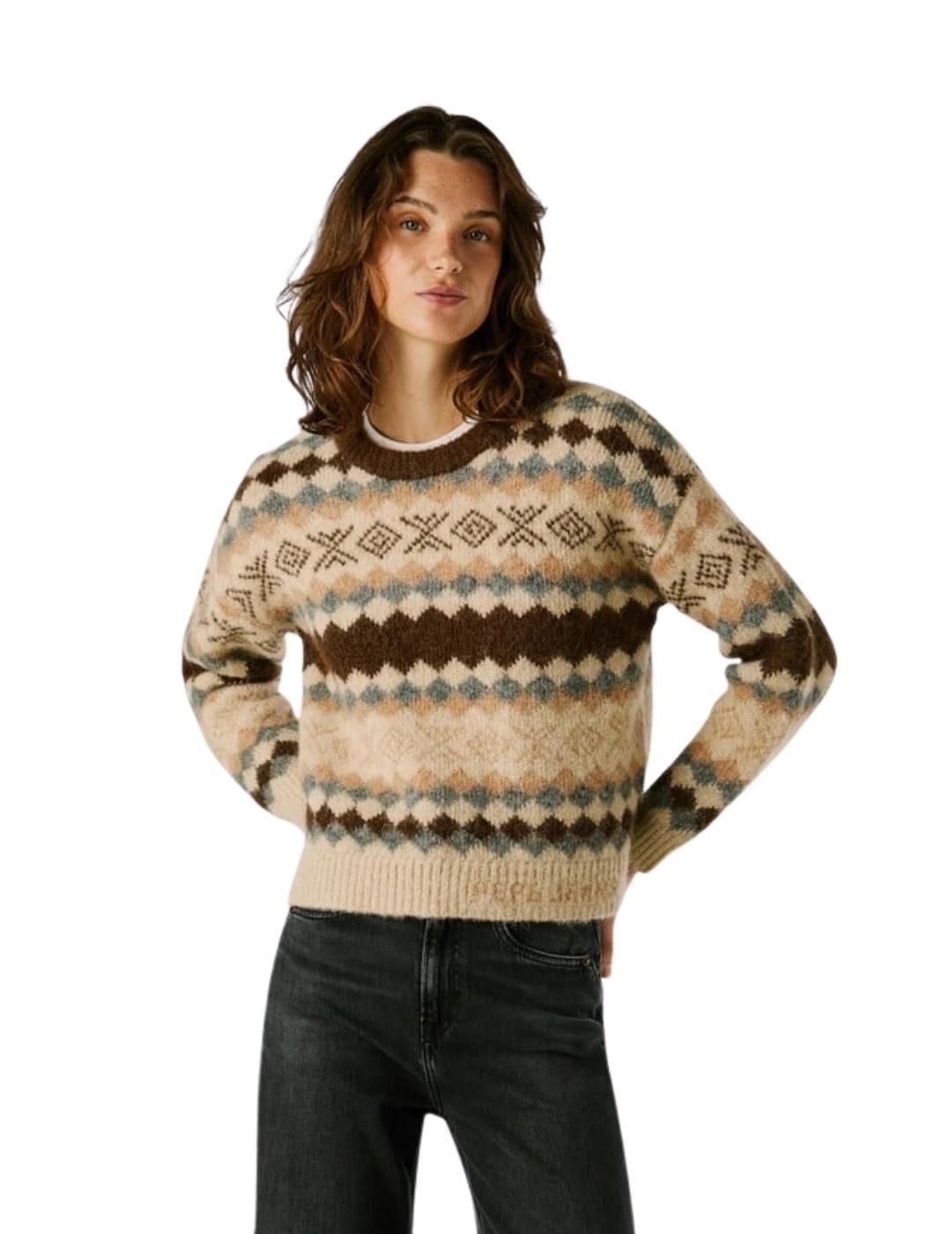 Pepe Jeans Jersey Celestine Beige estampado