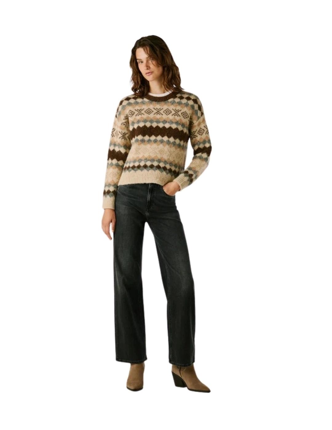 Pepe Jeans Jersey Celestine Beige estampado